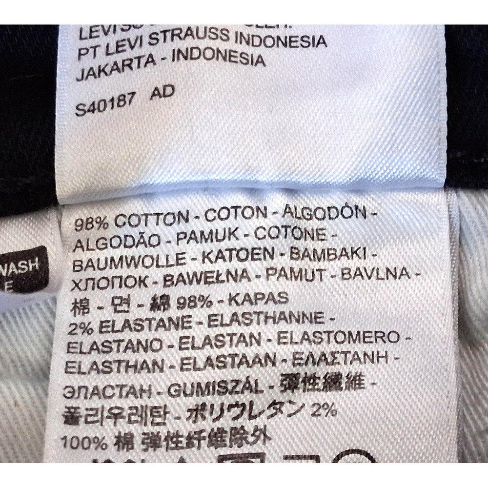 Levi's 511 Mens Stretch Slim Straight Jeans Black Denim 5-Pocket SZ 32/30 - Picture 4 of 4